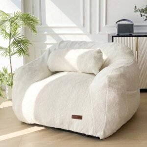 ⏰Today Only R$29.9⏰MAXYOYO Giant Bean Bag Chair With Pillow,Fuzzy Fabric Fluffy And Comfy Bean Bag Sofa Large Bean Bag Chair Adult Size With Filler For Reading, Gaming
