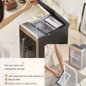 ⏰Today Only R$19.9⏰Ice Cube Maker Small Office Fully Automatic Ice Maker Home MINI Portable 15KG Mini Ice Maker Pencipta kub ais