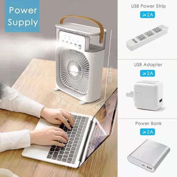 ⏰Today Only O preço original era: R$ 5.9⏰Portable USB Mini Aircond, Air Cooler, Mist Fan, Kipas Penyejuk Mini Meja - Image 5