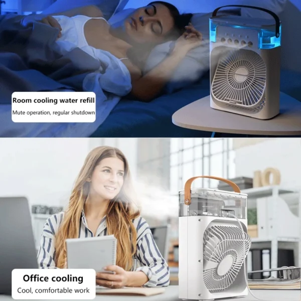 ⏰Today Only O preço original era: R$ 5.9⏰Portable USB Mini Aircond, Air Cooler, Mist Fan, Kipas Penyejuk Mini Meja - Image 9