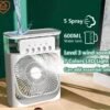 ⏰Today Only O preço original era: R$ 5.9⏰Portable USB Mini Aircond, Air Cooler, Mist Fan, Kipas Penyejuk Mini Meja