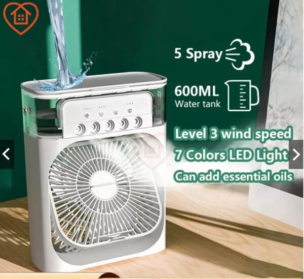 ⏰Today Only O preço original era: R$ 5.9⏰Portable USB Mini Aircond, Air Cooler, Mist Fan, Kipas Penyejuk Mini Meja